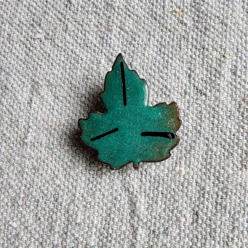Quirky Sparkly Maple Leaf Enamel Pin